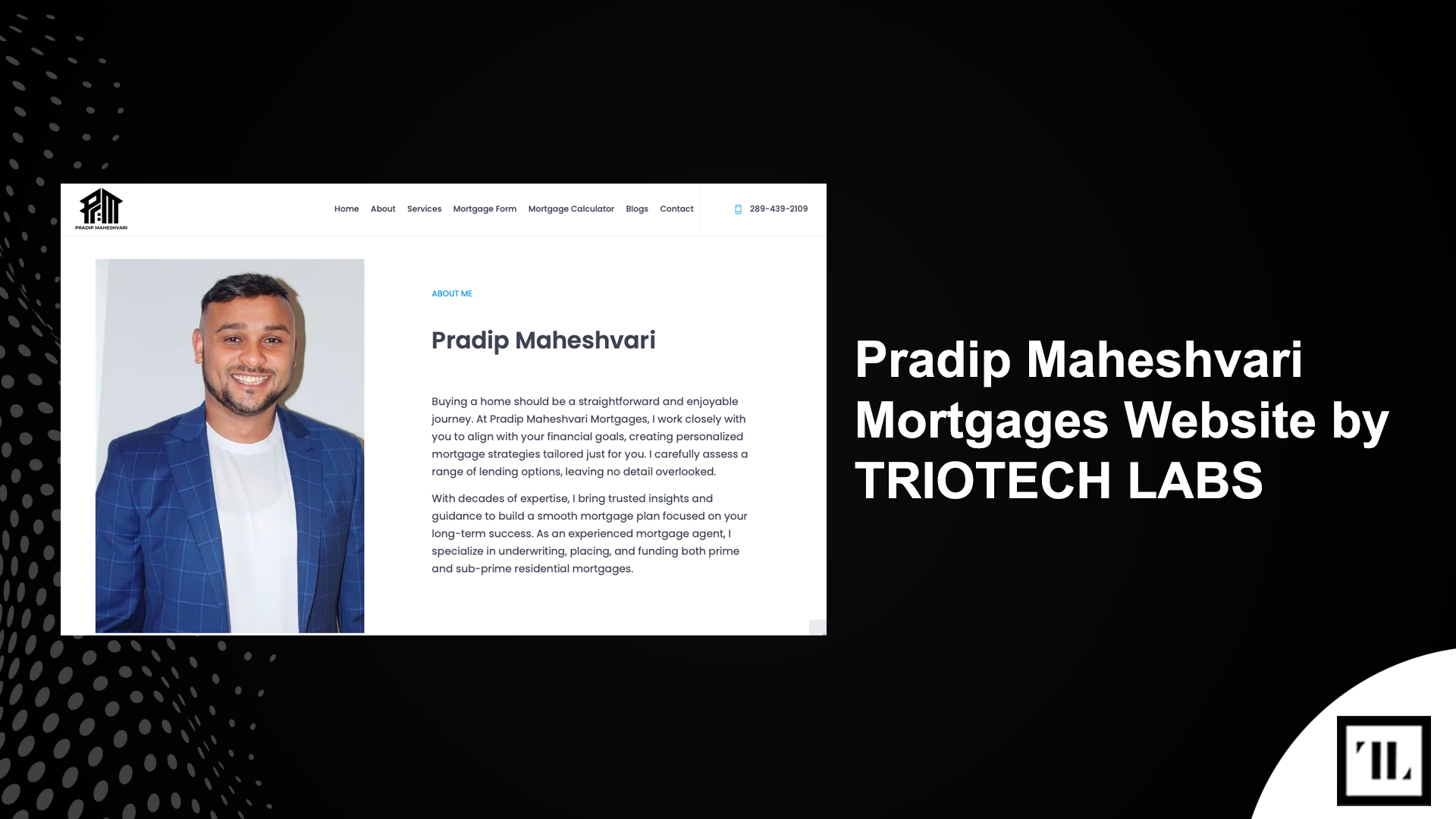 Pradip Maheshvari Mortgages Website by TRIOTECH LABS